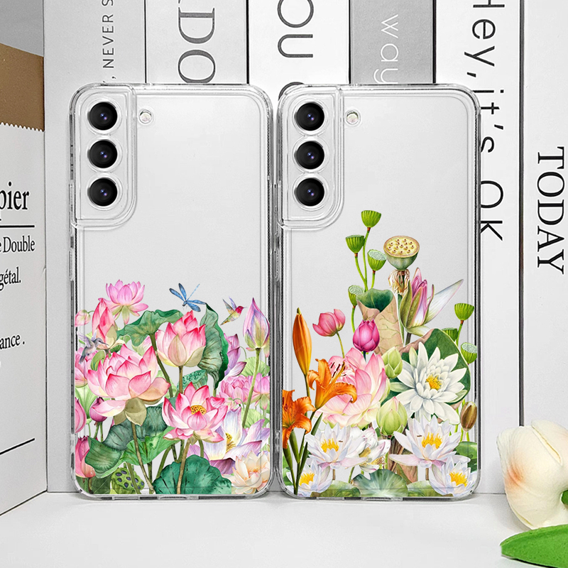 Oppo Reno 12 - غطاء هاتف فاخر شفاف مطبوع بالزهور