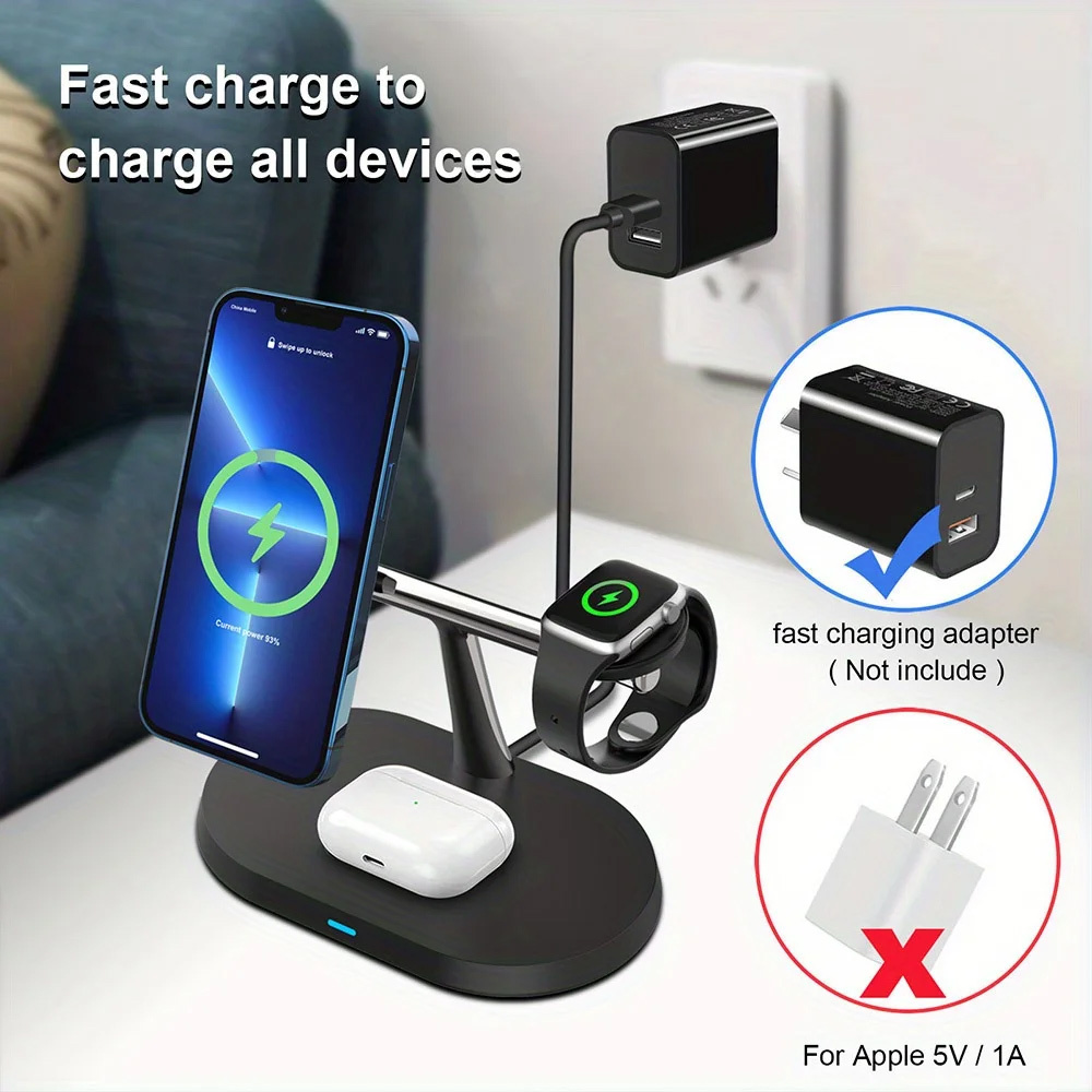 شاحن لاسلكي مغناطيسي 3 في 1 لأ - مراجعة Smartwatch Ac وسعره