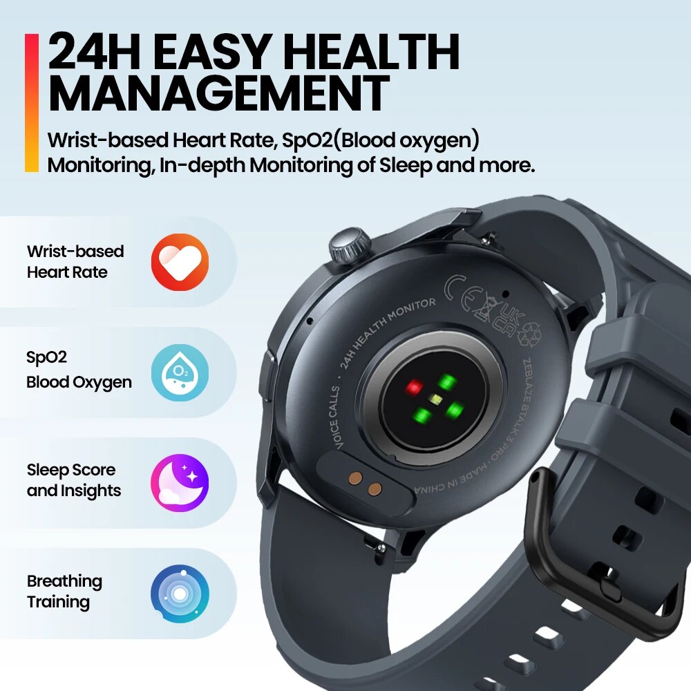 جديد Zeblaze Btalk 3 PRO 1.43  - مراجعة Smartwatch Faces وسعره