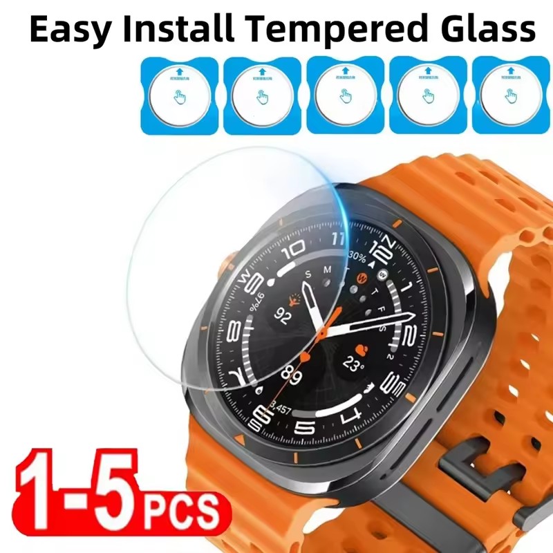 1-5 قطعة من الزجاج المقسى الفا - مراجعة Samsung Smartwatch Ultra Accessories وسعره