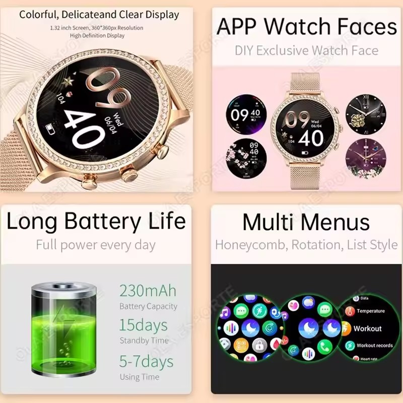 ساعة ذكية أنيقة للسيدات مع ميز - مراجعة Smartwatch X12 وسعره